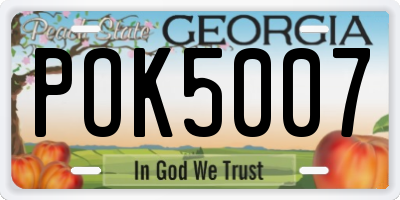 GA license plate POK5007