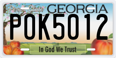 GA license plate POK5012