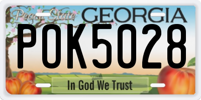 GA license plate POK5028