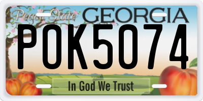 GA license plate POK5074