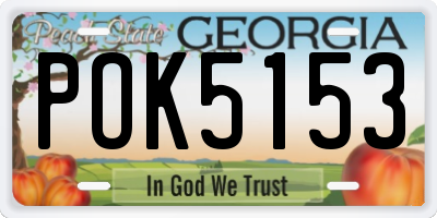 GA license plate POK5153