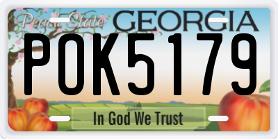 GA license plate POK5179