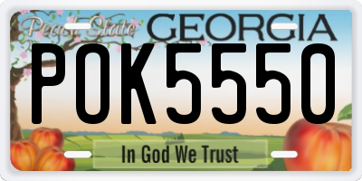 GA license plate POK5550
