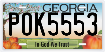 GA license plate POK5553