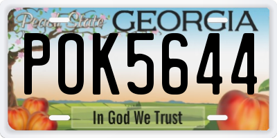 GA license plate POK5644