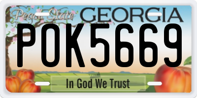 GA license plate POK5669