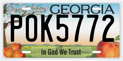 GA license plate POK5772