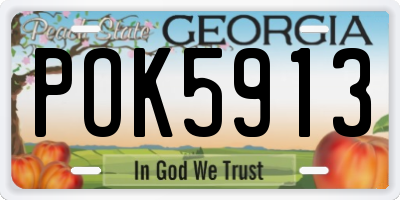 GA license plate POK5913