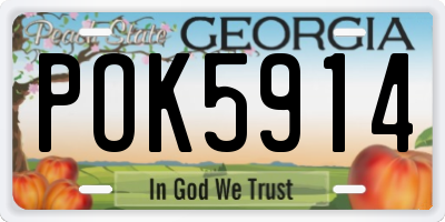 GA license plate POK5914