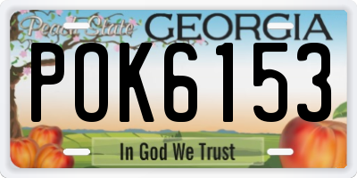 GA license plate POK6153