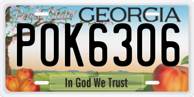 GA license plate POK6306