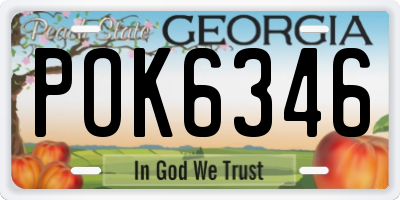GA license plate POK6346