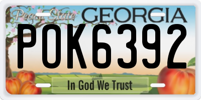 GA license plate POK6392