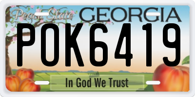 GA license plate POK6419
