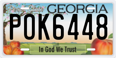 GA license plate POK6448
