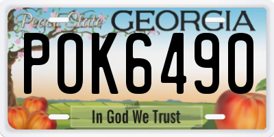 GA license plate POK6490