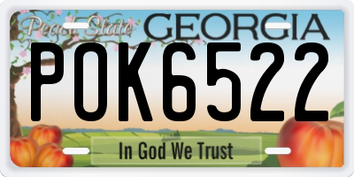 GA license plate POK6522