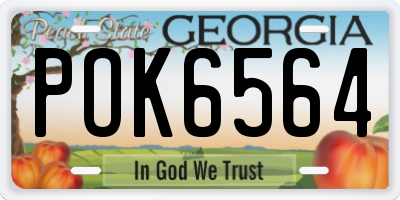 GA license plate POK6564