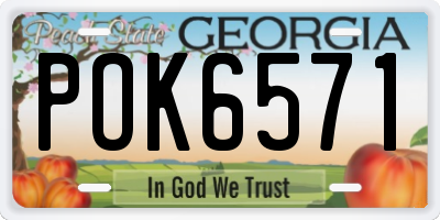 GA license plate POK6571