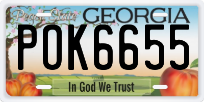 GA license plate POK6655