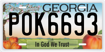GA license plate POK6693