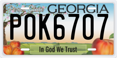 GA license plate POK6707