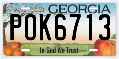 GA license plate POK6713