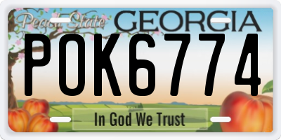GA license plate POK6774