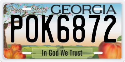 GA license plate POK6872
