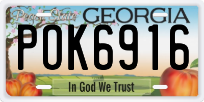 GA license plate POK6916