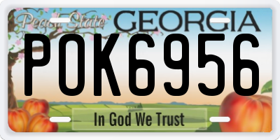GA license plate POK6956
