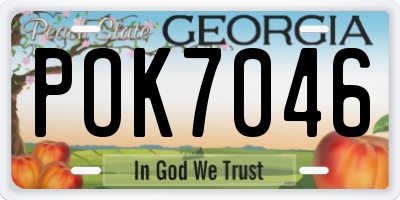 GA license plate POK7046