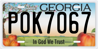 GA license plate POK7067