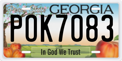 GA license plate POK7083