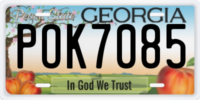 GA license plate POK7085