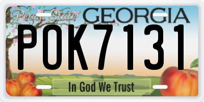 GA license plate POK7131
