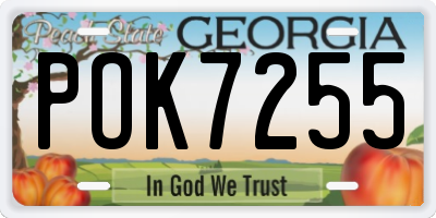 GA license plate POK7255