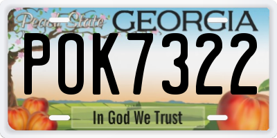GA license plate POK7322