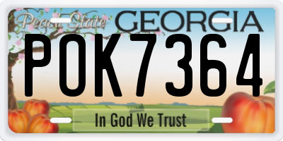 GA license plate POK7364