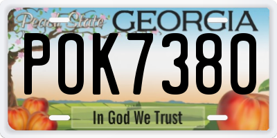 GA license plate POK7380
