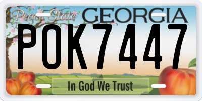 GA license plate POK7447