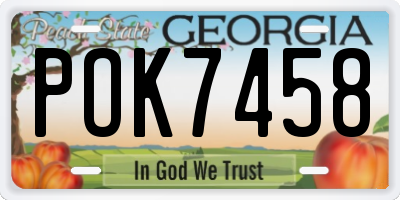 GA license plate POK7458