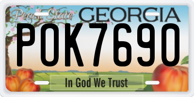 GA license plate POK7690