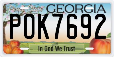 GA license plate POK7692
