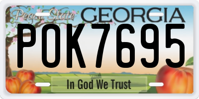 GA license plate POK7695