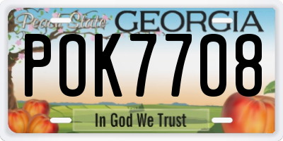 GA license plate POK7708
