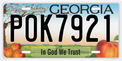 GA license plate POK7921