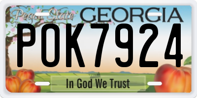 GA license plate POK7924
