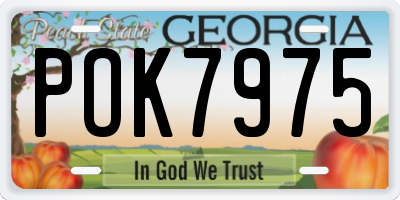GA license plate POK7975
