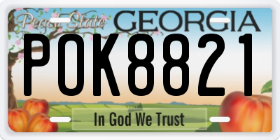 GA license plate POK8821